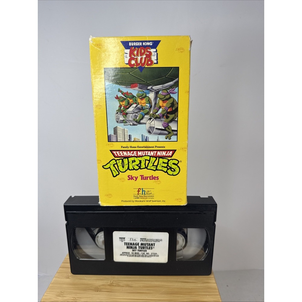 Burger King : Kids Club Teenage Mutant Ninja Turtles Sky Turtles VHS 1990 Works